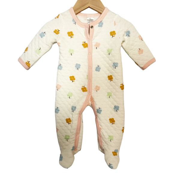 Little Beginnings Quilted Floral Footed Sleeper - Size 3-6 Months - Picture 1 of 7